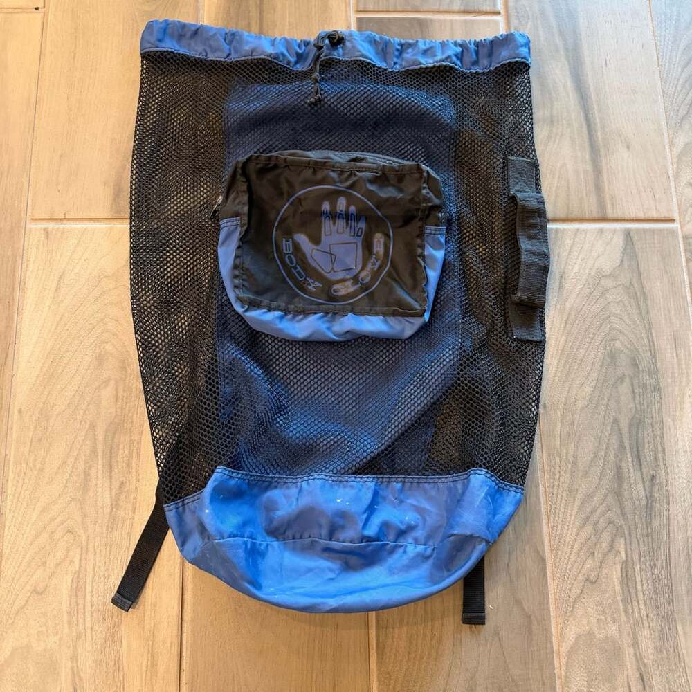 Large Body Glove Mesh Backpack Blue Black Great for Diving Wetsuit Gear